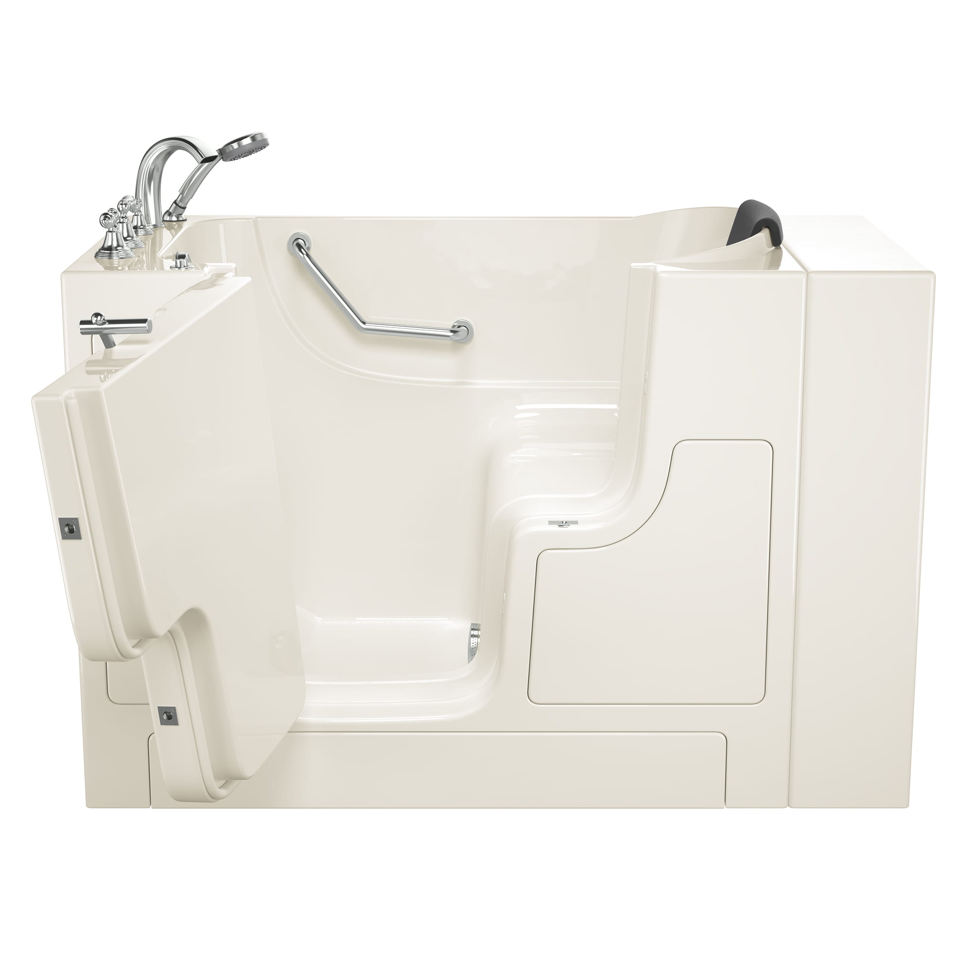 Gelcoat Premium Series 30 x 52  Inch Walk in Tub With Soaker System   Left Hand Drain With Faucet WIB LINEN